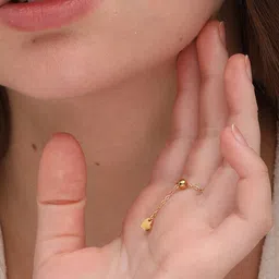 PALMONAS 18K Gold Plated Adjustable Chain Ring image 5