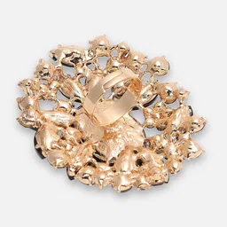 SOHI Gold-Plated Black Stone Studded Ring image 3