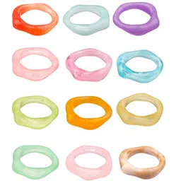 Yellow Chimes Set Of 12 Adjustable Finger Ring image 4