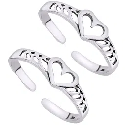 Taraash Set Of 2 925 Sterling Silver CZ Stone-Studded Toe Rings image 2