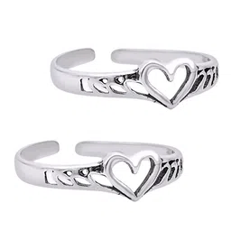 Taraash Set Of 2 925 Sterling Silver CZ Stone-Studded Toe Rings image 5