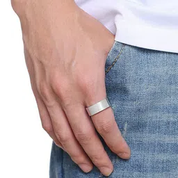 VIEN Unisex Set Of 2 Silver-Plated Couple Finger Rings image 4