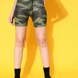 STREET 9 Women Lovely Olive Camouflage Shorts-image-69