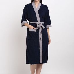 Creeva Everyday Collection Shawl Collar Terry Bath Robe With Front Pocket-picture-26