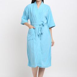 Creeva Knee Length Terry Bath Robe-picture-43