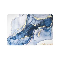 Kuber Industries Blue & White Abstract Printed Anti-Skid Bath Rug image 5