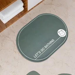 Kuber Industries Grey Printed Anti-Skid Bath Rug image 5