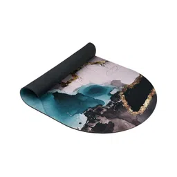 Kuber Industries Blue & Grey Abstract Printed Anti-Skid Bath Rug image 5