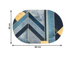 Kuber Industries Blue Abstract Printed Anti-Skid Bath Rug image 5