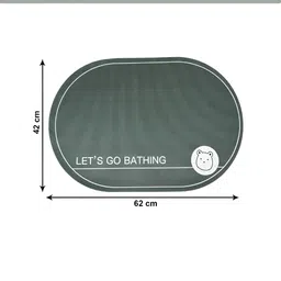 Kuber Industries Grey Printed Anti-Skid Bath Rug image 3