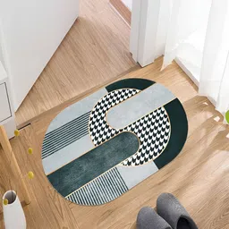 Kuber Industries Green Printed Anti-Skid Bath Rug image 5