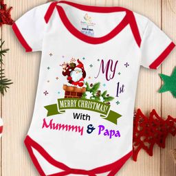 Babywish Infants Christmas Typography Printed Cotton Bodysuit-picture-20