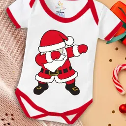 Babywish  Infants Kids Santa Claus Printed Envelop Neck Cotton Bodysuit-image-63