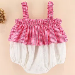 StyleCast Girls Shoulder Straps Checked Rompers-picture-40
