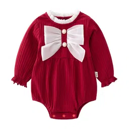 StyleCast Infant Girls Red Self Design Cotton Bodysuit-picture-21