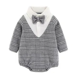 StyleCast Boys Checked Cotton Rompers-picture-18
