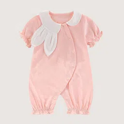 StyleCast Girls Solid Cuban Collar Puff Sleeves Ruffles Applique Romper-picture-19