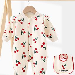 StyleCast Infants Girls Cream & Red Printed Cotton Rompers-picture-26