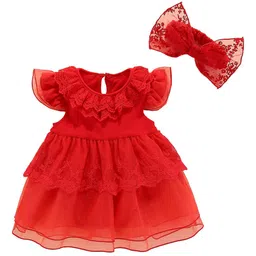 StyleCast Red Infants Girls Cotton Rompers-picture-33
