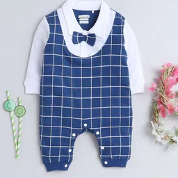 BUMZEE Infant Boys Checked Cotton Rompers image 1
