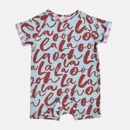Softsens Infant Girls Blue & Maroon Printed Rompers-picture-22