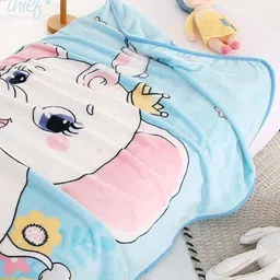 Butterthief Blue & Pink Cartoon Characters Microfiber AC Room 233 GSM Single Bed Blanket image 5