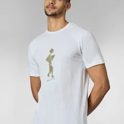 LOUIS STITCH Men Super Combed Cotton White Regular Fit Round Neck T-Shirt image 3