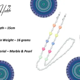 heddz Multicolour Big Hearts Beaded Spectacle Chain For Women & Girls| Cute (shape) Spectacle Chain Lanyard String for Eyewear Frames, Specs, Reading Glasses, Sunglasses, Goggles and Eyeglasses image 3