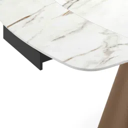 urban ladder Aeris Ceramic 6 to 8 Seater Extendable Dining Table in Gilded White image 6