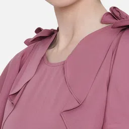 ALL WAYS YOU Round Neck Waist Tie Ups Culottes Jumpsuit with Ruffles image 2