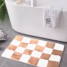 AVI Beige & White Anti-Slip Bath Rug-picture-28