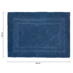 Pano Navy Blue Solid 1902 GSM Cotton Reversible Bath Rug image 2