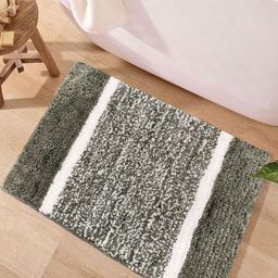 LUXEHOME INTERNATIONAL Seagreen & White Textured Polyester Anti Skid 1800 GSM Bath Mat-picture-25