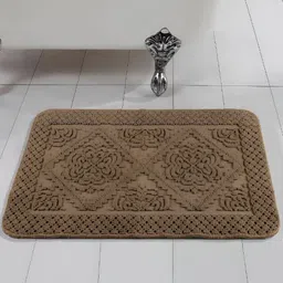 Saral Home Brown Textured 1000 GSM Cotton Anti-Skid Bath Rug-picture-38