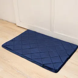 Ariana Navy-Blue Quilted 2000 GSM Memory Foam Anti-Skid Bathmat-picture-14