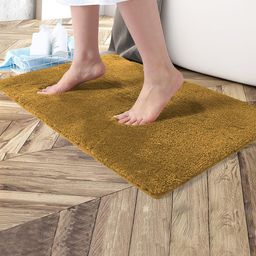 LUXEHOME INTERNATIONAL Gold-Toned Solid Anti-Skid Bath Rugs-picture-14