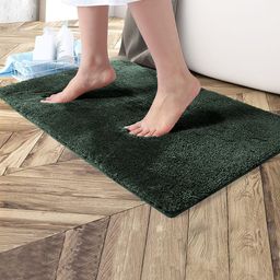 LUXEHOME INTERNATIONAL Green Solid 2200 GSM Anti-Skid Bath Rug-picture-3