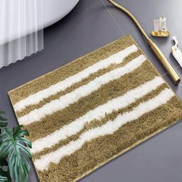 LUXEHOME INTERNATIONAL Brown Striped Anti-Slip Bath Rugs-picture-28