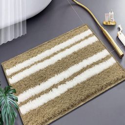 LUXEHOME INTERNATIONAL  Yellow & White Striped Anti-Slip Bath Rugs-picture-22