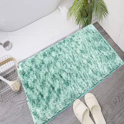 LUXEHOME INTERNATIONAL Turquoise Blue Textured Bath Mat-image-86