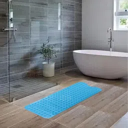Kuber Industries Blue 2 Pieces Textured Anti Skid 240GSM Bath Rugs image 2