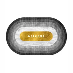 UMAI Grey & White Printed 300 GSM Anti Skid Bath Rugs image 5