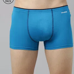 TOM BURG Men Pack Of 2 Blue Solid Trunks-picture-23
