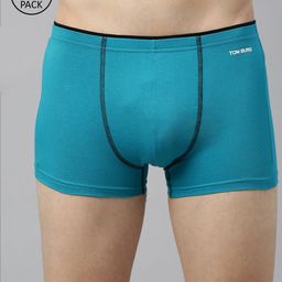 TOM BURG Men Pack Of 2 Turquoise Blue Solid Trunks 207-picture-24
