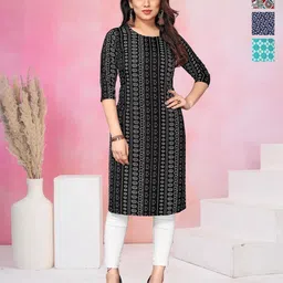 KETAKI FASHION Women Pack of 4 Ethnic Motifs Printed Crepe Straight Kurtas-picture-27