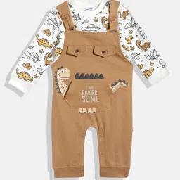 Moms Love Infants Boys Pure Cotton Printed Dungaree With T-Shirt-picture-32