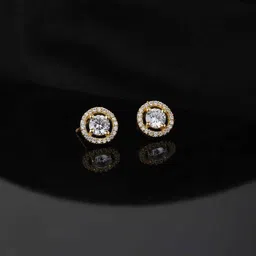 Carlton London Gold-Plated CZ Studded Handcrafted Circular Studs-picture-21