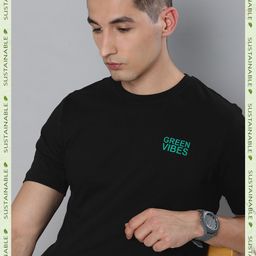 HERE&NOW Men Black Pure Cotton T-shirt-picture-27