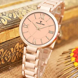 Franktime Women Brass Dial & Stainless Steel Bracelet Style Straps Analogue Watch FT-0040 RL-picture-10