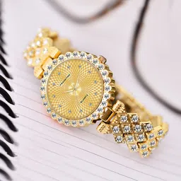 Franktime Women Brass Dial & Stainless Steel Bracelet Style Straps Analogue Watch FT-0013 G-picture-32
